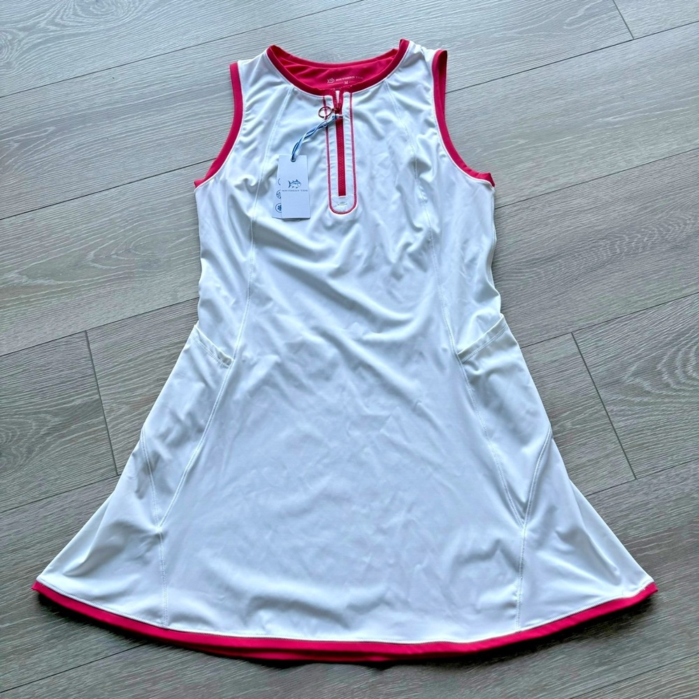 NWT Southern Tide Womens White Stretch Kristine Sports Performance Dress M $148